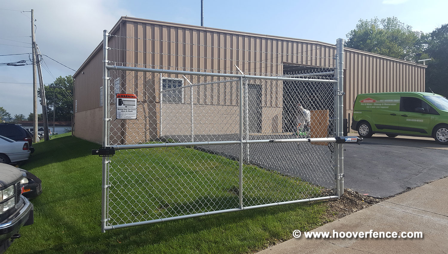 HFC Install - Commercial Chain Link Double Gate with Gate Openers