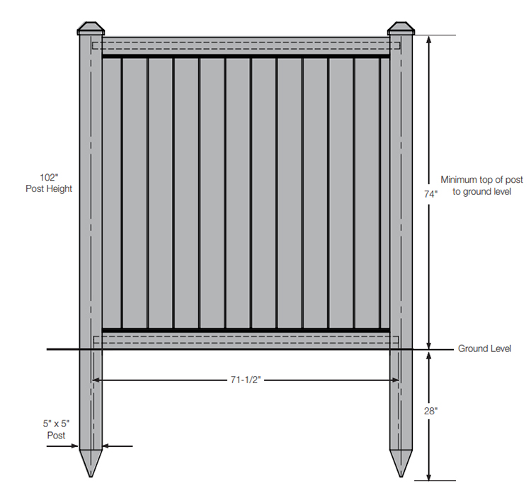 Sherwood 6' high specifications