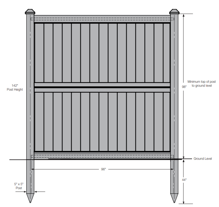 Sherwood 8' high specifications