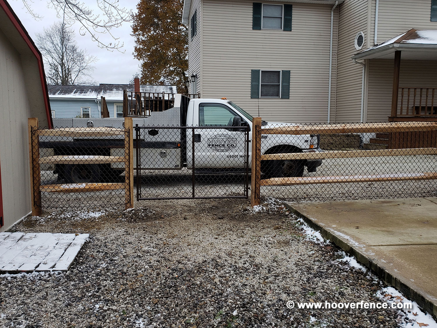 West Virginia Lap Rail Installation with Brown Chain Link for Dogs