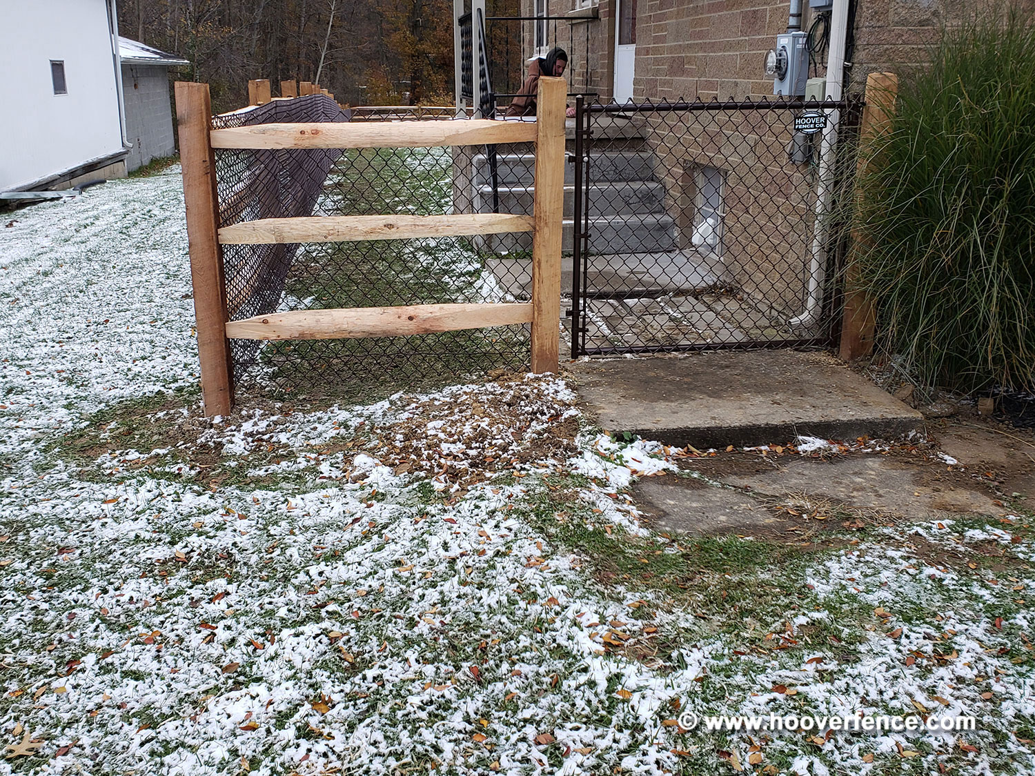 West Virginia Lap Rail Installation with Brown Chain Link for Dogs
