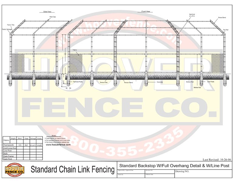 6 Wood Fence Detail Chain Link Fence  Schematics and Specifications