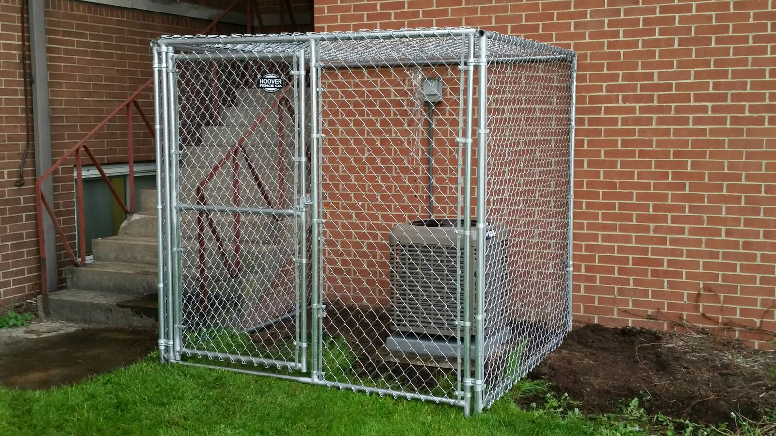 dog kennel with fence