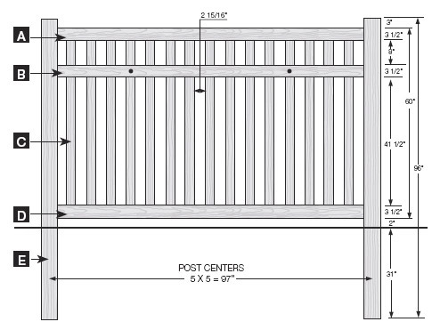 Baron Select Cedar Style - 5' high specifications