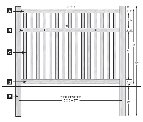 Baron Select Cedar Style - 6' high specifications