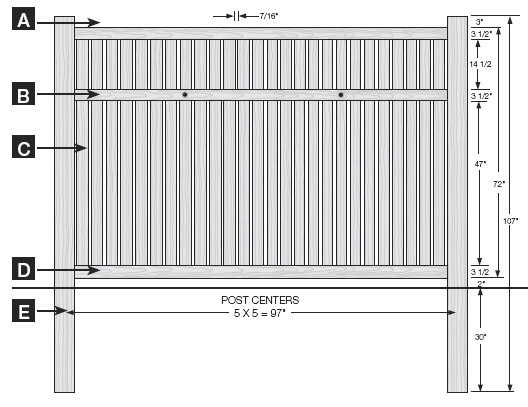 Imperial Select Cedar Style - 6' high specifications