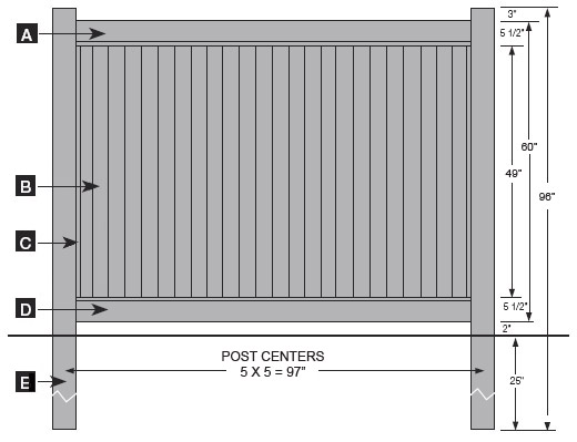 New Lexington Style - 5' high specifications