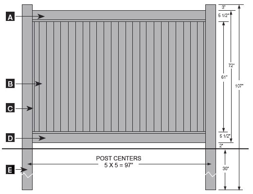 New Lexington Style - 6' high specifications