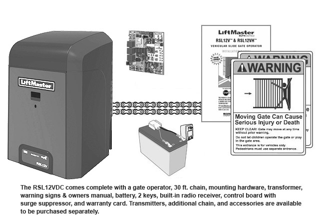 liftmaster 12 volt slide gate operator with battery backup hoover