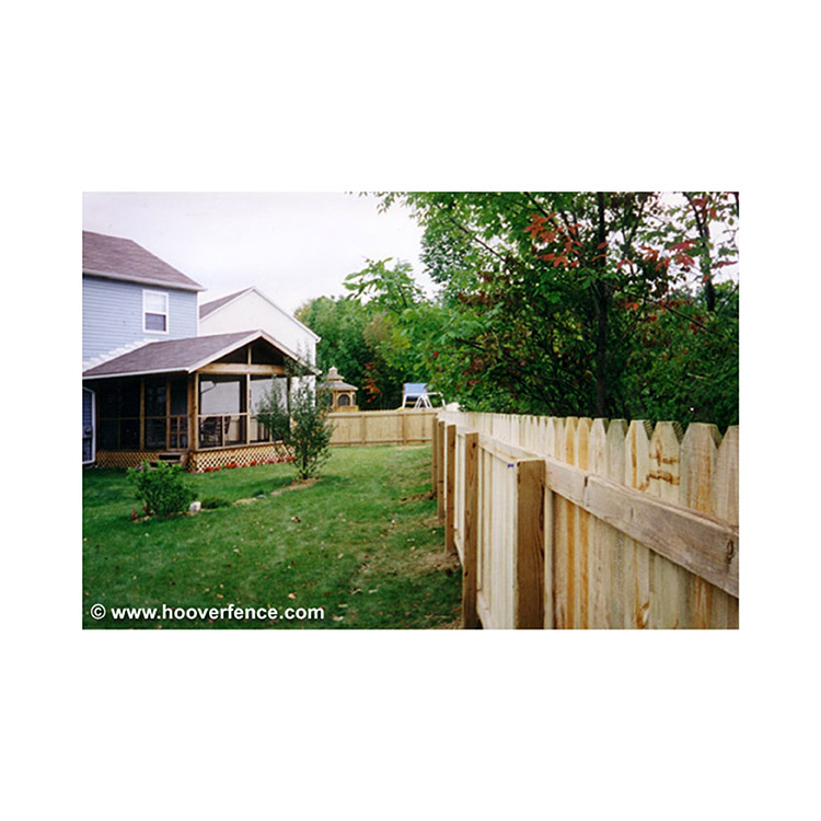 Solid Dog Ear Wood Fence Panels Straight Top Treated Hoover Fence Co.