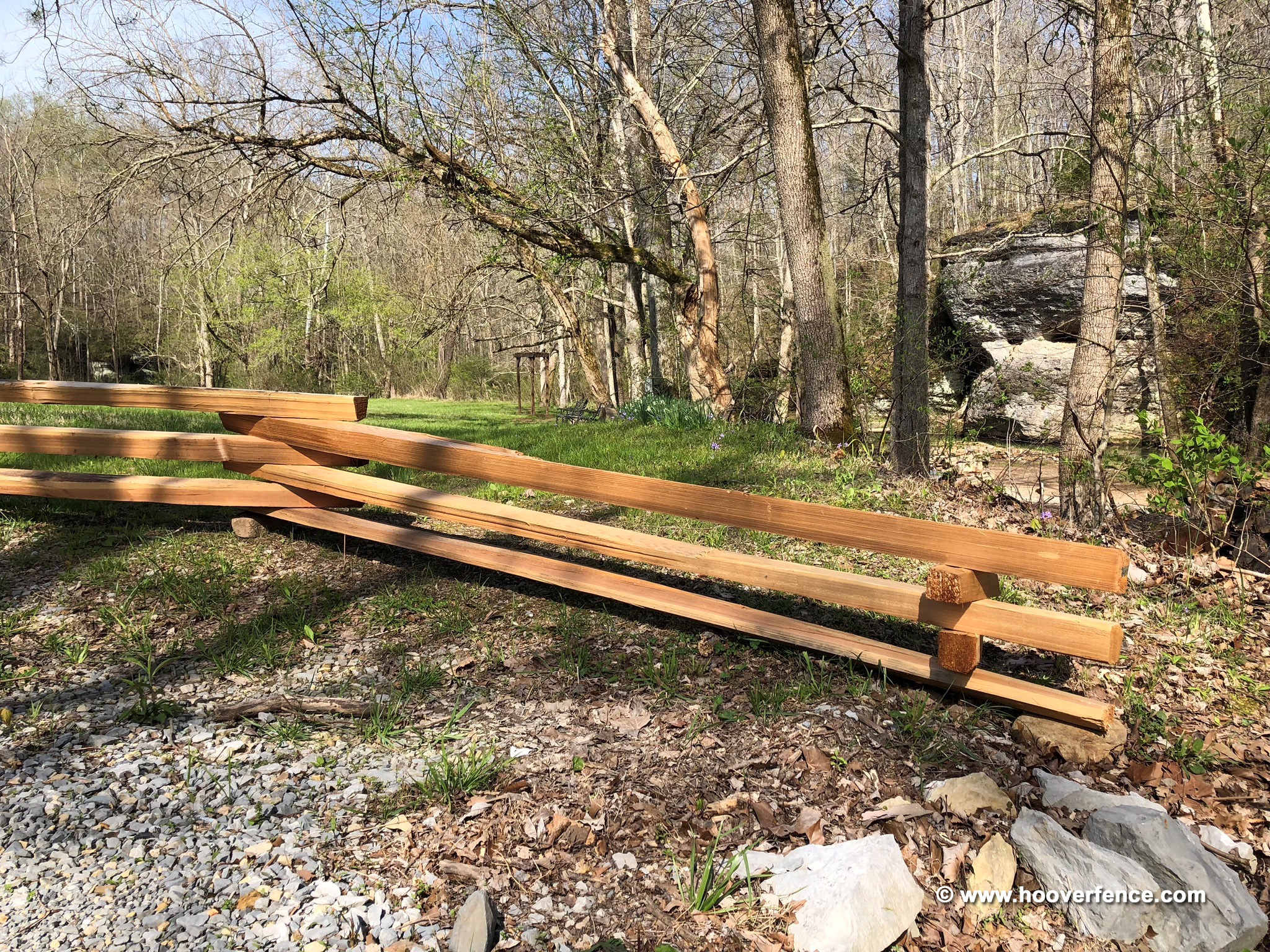 cedar stack rails - unscarfed hoover fence co.